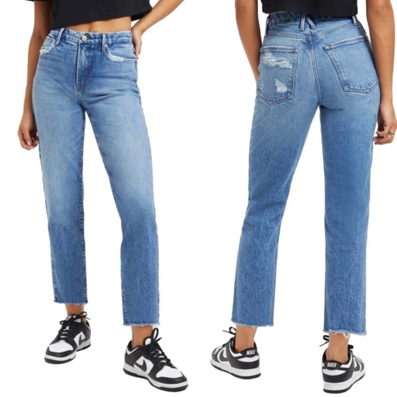 Good American Good Vintage With Frayed Hem Indigo Size 4 - Picture 2 of 14